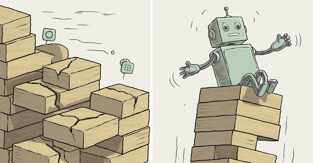 Diagram showing how poor internal data quality causes AI project failures